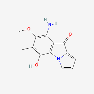 molecular formula C13H12N2O3 B14624725 8-Amino-5-hydroxy-7-methoxy-6-methyl-9H-pyrrolo[1,2-a]indol-9-one CAS No. 55609-76-2