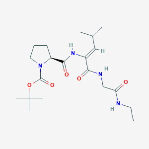 B146249 tert-butyl (2S)-2-[[(Z)-1-[[2-(ethylamino)-2-oxoethyl]amino]-4-methyl-1-oxopent-2-en-2-yl]carbamoyl]pyrrolidine-1-carboxylate CAS No. 125768-10-7