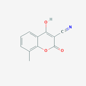 molecular formula C11H7NO3 B14624923 4-Hydroxy-8-methyl-2-oxo-2H-1-benzopyran-3-carbonitrile CAS No. 58138-71-9