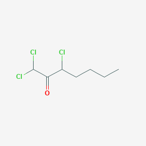 molecular formula C7H11Cl3O B14624963 1,1,3-Trichloroheptan-2-one CAS No. 57858-38-5