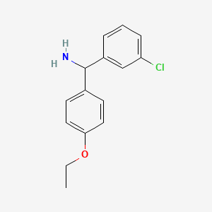 molecular formula C15H16ClNO B1462500 (3-Chlorophenyl)(4-ethoxyphenyl)methanamine CAS No. 1020997-79-8