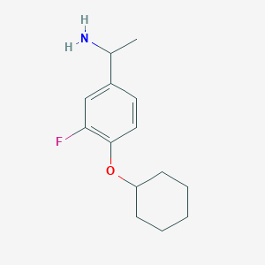 molecular formula C14H20FNO B1462510 1-[4-(Cyclohexyloxy)-3-fluorophenyl]ethan-1-amine CAS No. 1019503-62-8