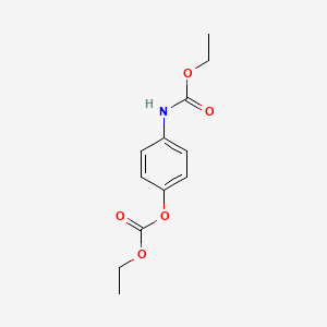 molecular formula C12H15NO5 B14625232 Carbonic acid, 4-[(ethoxycarbonyl)amino]phenyl ethyl ester CAS No. 54734-40-6