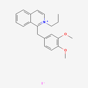 Isoquinolinium, 1-[(3,4-dimethoxyphenyl)methyl]-2-propyl-, iodide