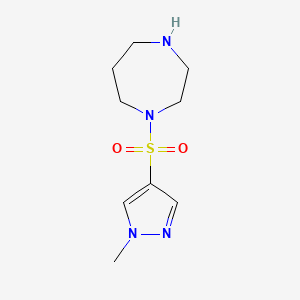 molecular formula C9H16N4O2S B1462552 1-((1-methyl-1H-pyrazol-4-yl)sulfonyl)-1,4-diazepane CAS No. 1152879-50-9