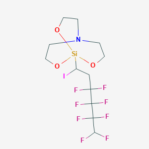 B146256 1-(3,3,4,4,5,5,6,6-Octafluoro-1-iodohexyl)-2,8,9-trioxa-5-aza-1-silabicyclo(3.3.3)undecane CAS No. 135587-12-1