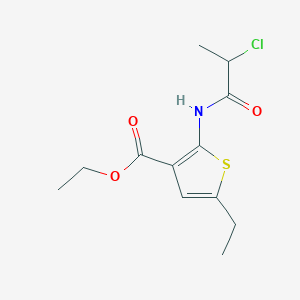 molecular formula C12H16ClNO3S B1462572 2-(2-氯丙酰氨基)-5-乙基噻吩-3-羧酸乙酯 CAS No. 1097782-77-8