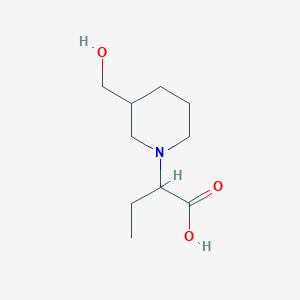 molecular formula C10H19NO3 B1462578 2-[3-(Hydroxymethyl)piperidin-1-yl]butanoic acid CAS No. 1218250-26-0