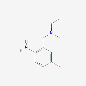 molecular formula C10H15FN2 B1462586 2-{[乙基(甲基)氨基]甲基}-4-氟苯胺 CAS No. 1153197-61-5