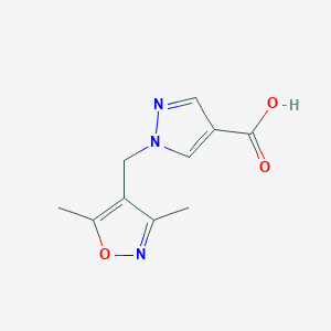 molecular formula C10H11N3O3 B1462590 1-[(3,5-二甲基-1,2-噁唑-4-基)甲基]-1H-吡唑-4-羧酸 CAS No. 1153373-02-4