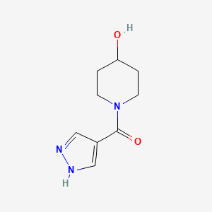 molecular formula C9H13N3O2 B1462591 1-(1H-pyrazole-4-carbonyl)piperidin-4-ol CAS No. 1155959-86-6