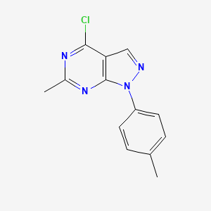 molecular formula C13H11ClN4 B1462596 4-chloro-6-methyl-1-(p-tolyl)-1H-pyrazolo[3,4-d]pyrimidine CAS No. 100726-45-2