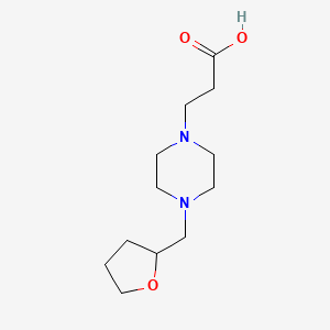 molecular formula C12H22N2O3 B1462603 3-{4-[(Oxolan-2-yl)methyl]piperazin-1-yl}propanoic acid CAS No. 1155131-21-7