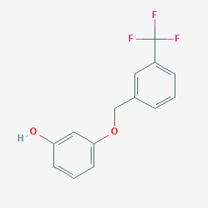 molecular formula C14H11F3O2 B1462604 3-{[3-(Trifluoromethyl)phenyl]methoxy}phenol CAS No. 929289-41-8