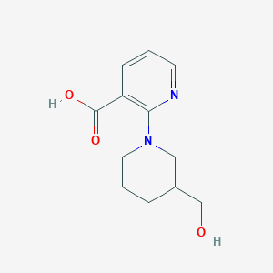 molecular formula C12H16N2O3 B1462607 2-(3-(Hydroxymethyl)piperidin-1-yl)nicotinic acid CAS No. 1156848-44-0