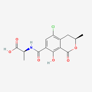 Alanine, N-((5-chloro-8-hydroxy-3-methyl-1-oxo-7-isochromanyl)carbonyl)-