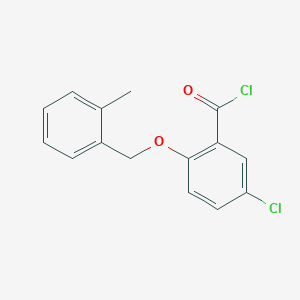 molecular formula C15H12Cl2O2 B1462612 5-Chloro-2-[(2-methylbenzyl)oxy]benzoyl chloride CAS No. 1160260-16-1
