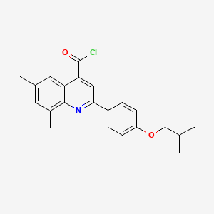 molecular formula C22H22ClNO2 B1462616 2-(4-Isobutoxyphenyl)-6,8-dimethylquinoline-4-carbonyl chloride CAS No. 1160262-94-1