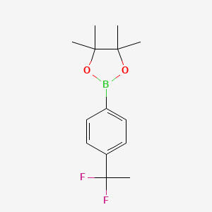 molecular formula C14H19BF2O2 B1462619 1,3,2-Dioxaborolane, 2-[4-(1,1-difluoroethyl)phenyl]-4,4,5,5-tetramethyl- CAS No. 1000994-94-4