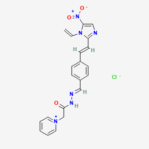 N-[(E)-[4-[(E)-2-(1-ethenyl-5-nitroimidazol-2-yl)ethenyl]phenyl]methylideneamino]-2-pyridin-1-ium-1-ylacetamide;chloride