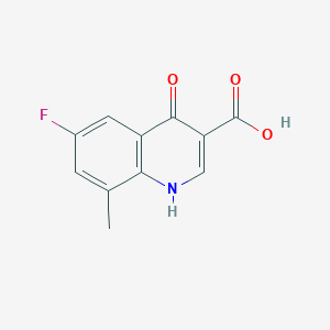molecular formula C11H8FNO3 B1462622 6-Fluoro-8-methyl-4-oxo-1,4-dihydroquinoline-3-carboxylic acid CAS No. 1065094-02-1