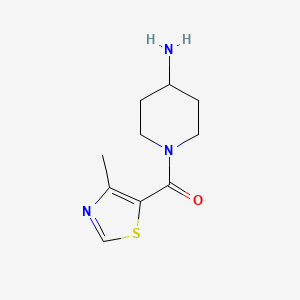 molecular formula C10H15N3OS B1462623 1-(4-Methyl-1,3-thiazole-5-carbonyl)piperidin-4-amine CAS No. 1153130-79-0