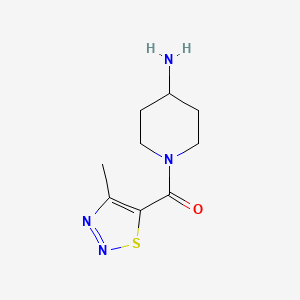 molecular formula C9H14N4OS B1462636 1-(4-Methyl-1,2,3-thiadiazole-5-carbonyl)piperidin-4-amine CAS No. 1154257-59-6