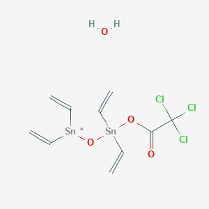 1,1,3,3-Tetraethenyl-3-[(trichloroacetyl)oxy]distannoxanyl--water (1/1)