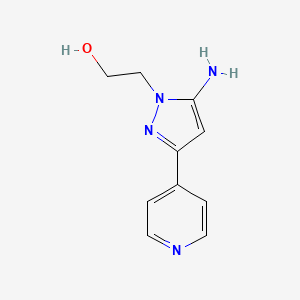 molecular formula C10H12N4O B1462640 1-(2-Hydroxyethyl)-3-(pyridin-4-yl)-5-amino-1H-pyrazole CAS No. 14550-40-4