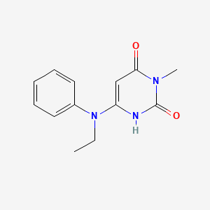 molecular formula C13H15N3O2 B14626415 6-(Ethyl-phenyl-amino)-3-methyl-1H-pyrimidine-2,4-dione CAS No. 58668-97-6