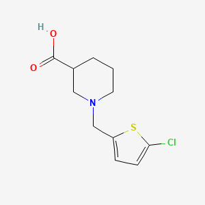 molecular formula C11H14ClNO2S B1462654 1-[(5-氯噻吩-2-基)甲基]哌啶-3-羧酸 CAS No. 1156145-13-9