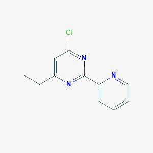 molecular formula C11H10ClN3 B1462659 4-氯-6-乙基-2-(吡啶-2-基)嘧啶 CAS No. 1153411-91-6