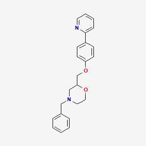 molecular formula C23H24N2O2 B14626682 4-Benzyl-2-{[4-(pyridin-2-yl)phenoxy]methyl}morpholine CAS No. 55065-61-7