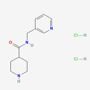 molecular formula C12H19Cl2N3O B1462674 N-(吡啶-3-基甲基)哌啶-4-甲酰胺二盐酸盐 CAS No. 1170206-86-6