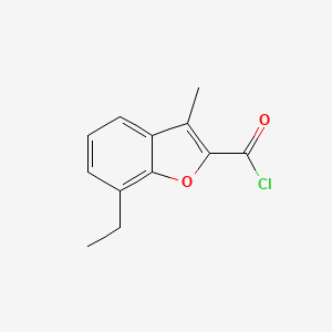 molecular formula C12H11ClO2 B14626799 7-Ethyl-3-methyl-1-benzofuran-2-carbonyl chloride CAS No. 58455-58-6