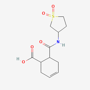 molecular formula C12H17NO5S B1462692 6-[(1,1-Dioxo-1lambda6-thiolan-3-yl)carbamoyl]cyclohex-3-ene-1-carboxylic acid CAS No. 1218687-78-5
