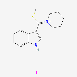 molecular formula C15H19IN2S B14626970 1-(3-Indolyl(methylthio)methylene)piperidinium iodide CAS No. 54921-49-2