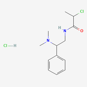 molecular formula C13H20Cl2N2O B1462700 2-chloro-N-[2-(dimethylamino)-2-phenylethyl]propanamide hydrochloride CAS No. 1172514-73-6