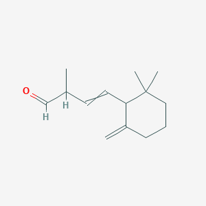 molecular formula C14H22O B14627031 4-(2,2-Dimethyl-6-methylidenecyclohexyl)-2-methylbut-3-enal CAS No. 58102-06-0