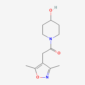 molecular formula C12H18N2O3 B1462709 2-(3,5-Dimethylisoxazol-4-yl)-1-(4-hydroxypiperidin-1-yl)ethan-1-one CAS No. 1154156-03-2
