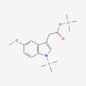 molecular formula C17H27NO3Si2 B14627096 1H-Indole-3-acetic acid, 5-methoxy-1-(trimethylsilyl)-, trimethylsilyl ester CAS No. 55887-55-3