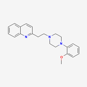 molecular formula C22H25N3O B14627113 Quinoline, 2-(2-(4-(2-methoxyphenyl)-1-piperazinyl)ethyl)- CAS No. 57961-94-1