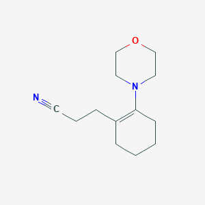 molecular formula C13H20N2O B14627126 3-[2-(Morpholin-4-yl)cyclohex-1-en-1-yl]propanenitrile CAS No. 54646-77-4