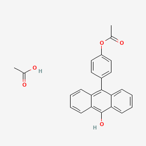 molecular formula C24H20O5 B14627143 Acetic acid;[4-(10-hydroxyanthracen-9-yl)phenyl] acetate CAS No. 57374-14-8