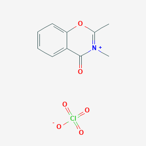 molecular formula C10H10ClNO6 B14627150 2,3-Dimethyl-1,3-benzoxazin-3-ium-4-one;perchlorate CAS No. 56429-68-6