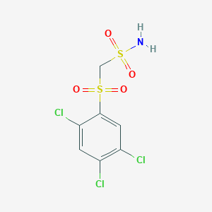 molecular formula C7H6Cl3NO4S2 B14627217 Methanesulfonamide, 1-[(2,4,5-trichlorophenyl)sulfonyl]- CAS No. 55116-73-9