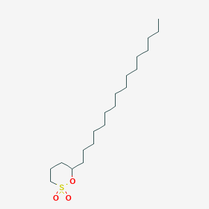 molecular formula C20H40O3S B14627275 6-Hexadecyl-1,2lambda~6~-oxathiane-2,2-dione CAS No. 56808-23-2