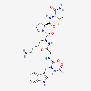 molecular formula C31H46N8O6 B14627289 N-Acetyl-L-tryptophylglycyl-L-lysyl-L-prolyl-L-valinamide CAS No. 57965-69-2