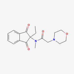 4-Morpholineacetamide, N-(1,3-dioxo-2-ethyl-2-indanyl)-N-methyl-