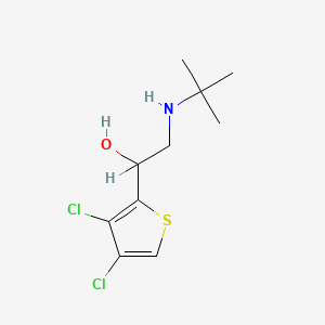 molecular formula C10H15Cl2NOS B14627352 2-Thiophenemethanol, 3,4-dichloro-alpha-(((1,1-dimethylethyl)amino)methyl)- CAS No. 54954-70-0